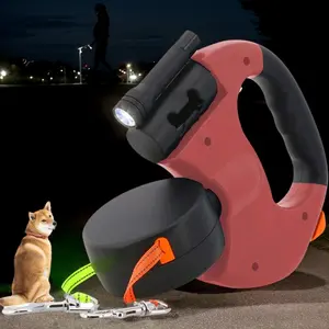 Adjustable 2-in-1 Retractable Dog Leash for Small & Medium Breeds Ideal for Outdoor Training and Walks Retractable Design Comfortable Experience for Pet Owners swivel head Double Leash with Self-Shrinking Feature Dual-Headed Waterproof Raised Rotating