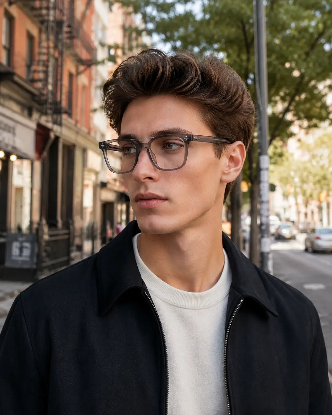 Clear Matte Square Anti Blue Light Glasses - Retro Gothic Floral Temples Eyeglasses Frame, Fashion Computer Gaming Spectacles for Women & Men