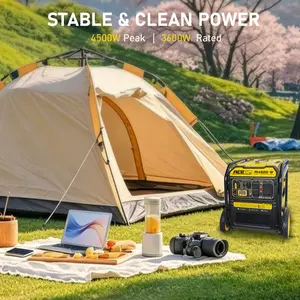 4500W Inverter Gas Powered Generator, Portable Generator 223cc With Wheels for RV Camping Home Use, EPA Compliant, 4500W Peak Watts, 3600W Rated Watts