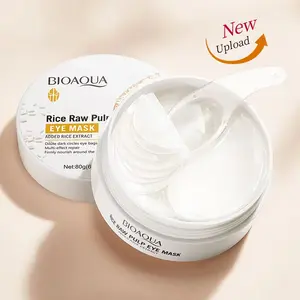 BIOAQUA 60pcs White Rice Collagen Eye Mask Anti-Dark Circles Eye Bags Remover Firming Moisturizing Patches for Skin Care