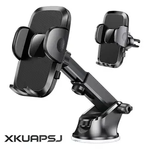 XKUAPSJ 2026 Premium Universal Car Phone Mount 4-in-1 Upgraded Edition, Strong Stable Dashboard Windshield Vent Mount for Cars and Trucks, One-Hand Operation, 360° Rotation, Secure Anti-Shake Phone Holder Compatible with iPhone and Android