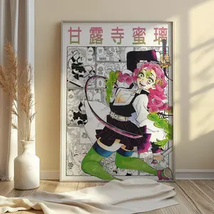 Mitsuri Kanroji Poster Love Hashira Demon Slayer Matte Anime Wall Art All Sizes