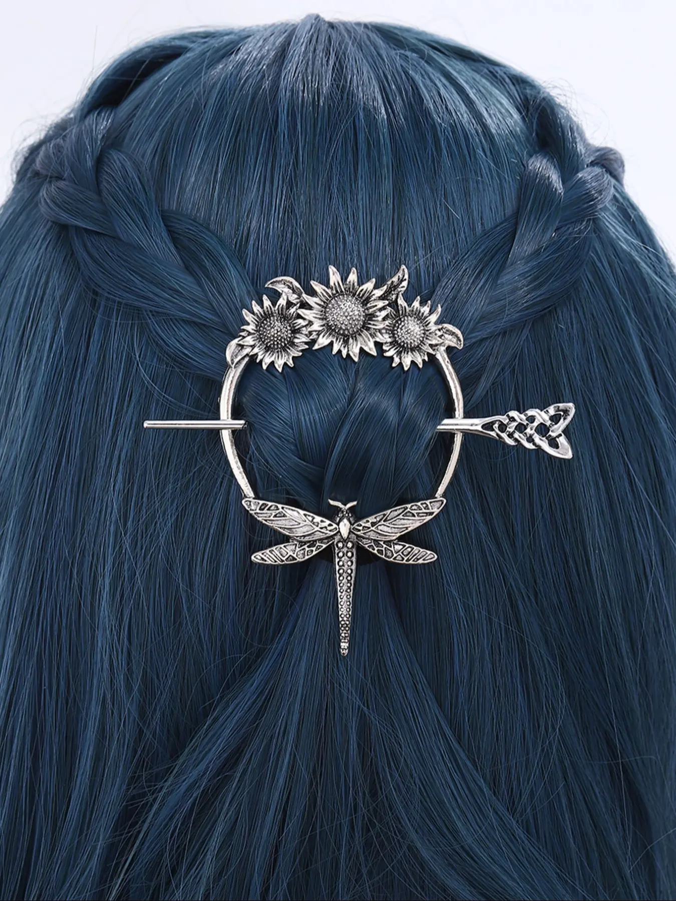 Viking Retro Minimalist Dragonfly Hairpin with Celtic Knot, Stylish Nordic Party Hair Style Accessory, Perfect for Valentine's Day & Mother's Day Gifts, Flower Hair Clip, Dragonfly Clips, Hair Decor