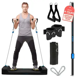 Mini Smart Cable Machine: Full Body Workouts, 150lb Resistance, Blue