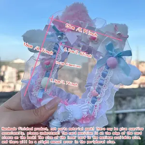 1Pc Colorful Cute Lace Photo Card Holder, Anime Cartoon Game Character Acg Card Display, Manga Star Fan Art Mag Fan Circle Otaku Ita Bag Decoration Card Holder