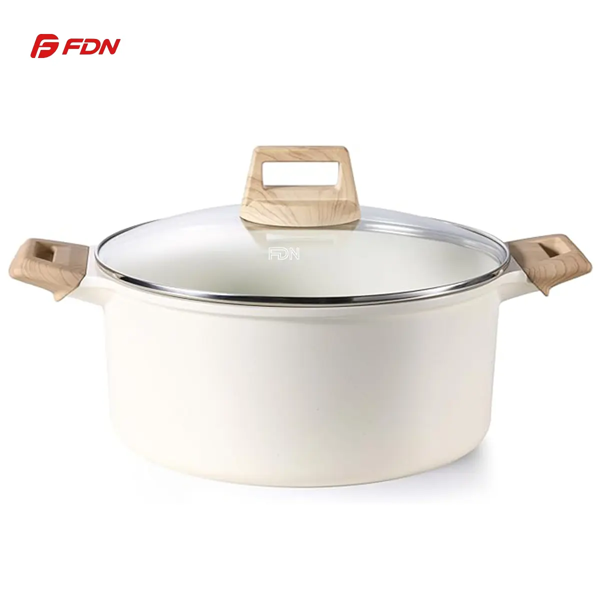 FDN 5-Qt Titanium Ceramic Nonstick Casserole Pan with Glass Lid, Non-Toxic PFAS-Free Deep Soup Pot Stockpot, Stay-Cool Handles, Family Size Stew Pot for Induction & Gas, Easy-Clean Oven & Dishwasher Safe, Dutch Oven Alternative, deals for you Cookware