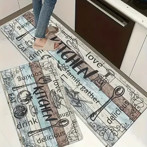 Farmhouse Kitchen Mat, Spring/Summer Outdoor Theme, Fade-Resistant Polyester Material, Durable Kitchen Mat and Floor Mats, Comfortable Office Desk Pad Suitable for Offices, Homes, Laundry Rooms