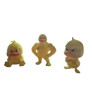 Unique Joke Exercise Muscle Three-Piece Set High-Quality Plastic Duck Figurines for Living Room Bedroom Desk Halloween New Year Christmas Decor Rubber Ornaments Decoration