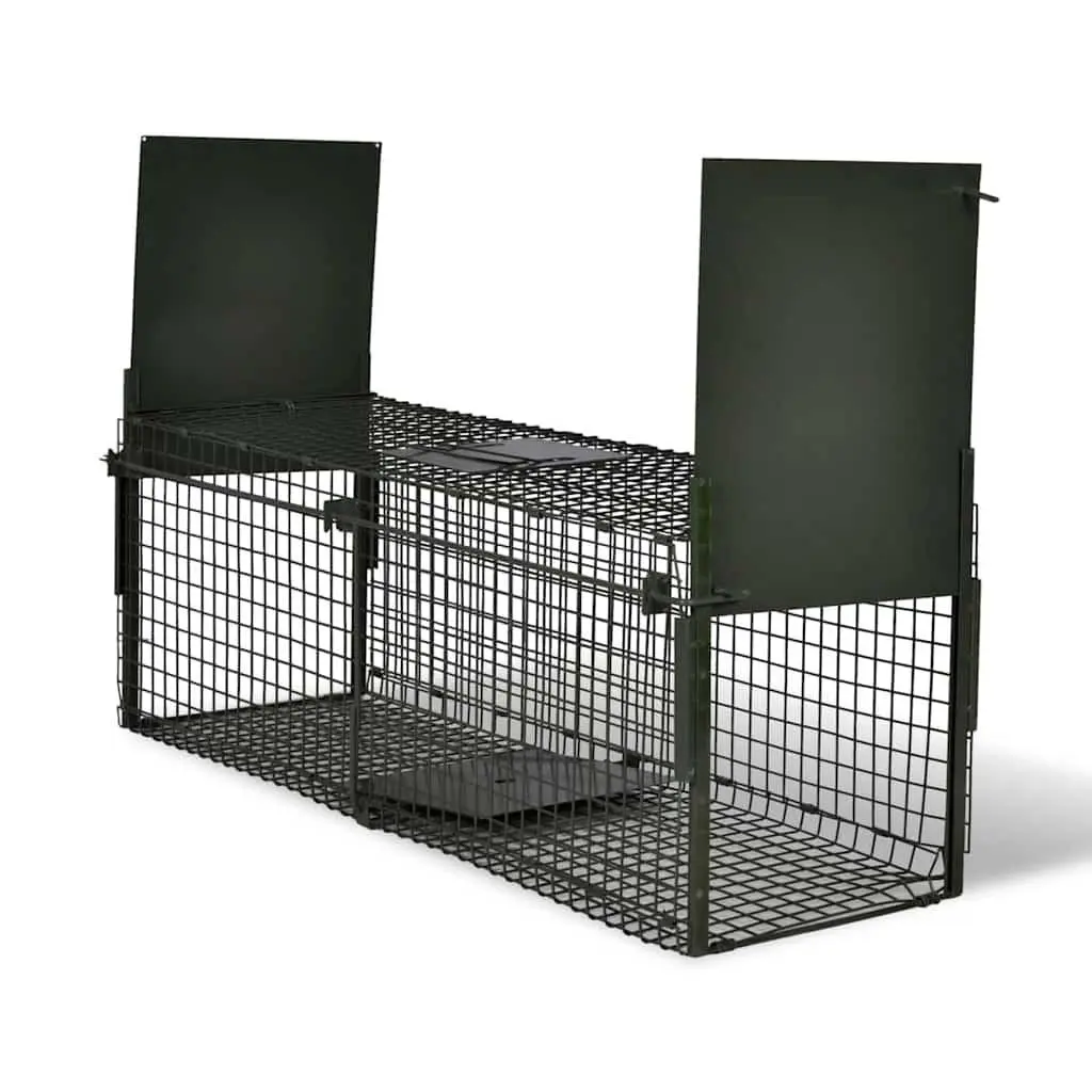 Live Animal Catch Life Trap 2 Door Iron Mesh Cage Prey Hunt Rabbit Rodent Mouse 170073