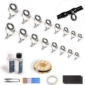 Fishing Rod Repair Kit, All-in-One Supplies for Fishing Pole Eyelets Replacement with Rod Guides,Epoxy Glue,Wrapping Thread and Tape
