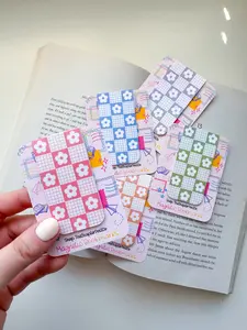 Holographic Magnetic Bookmark, Checker Daisy Bookmark Set