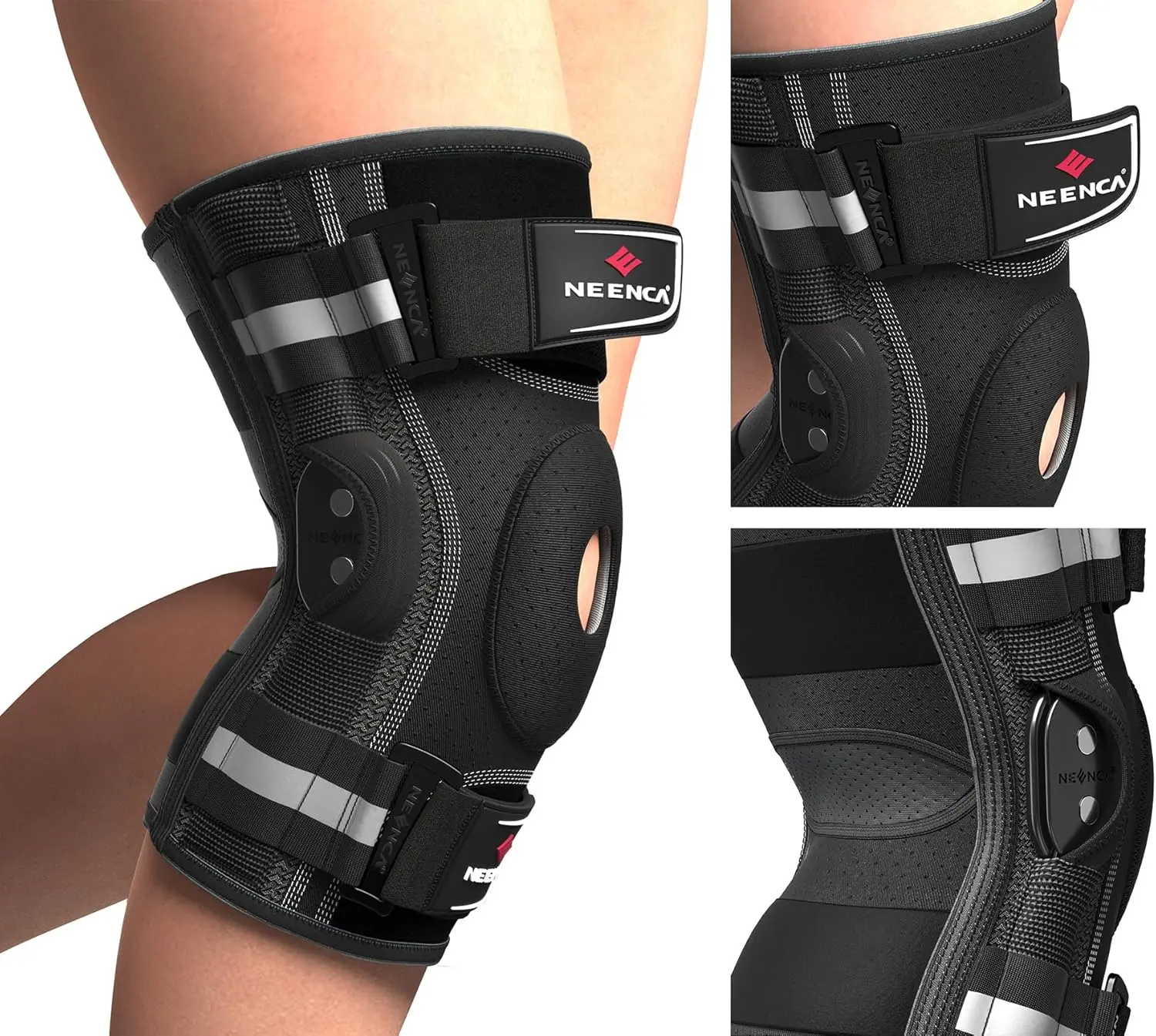 【NEENCA】Professional Adjustable Hinged Knee Brace with Removable Side Stabilizers, Knee Sleeve with Compression & Patella Bands for Pain Relief, Strong Stability for Arthritis, Meniscus Tear, Runners, Knee Braces For Knee Pain Arthritis,summerwins,father'