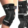 NEENCA Unisex Professional Adjustable Hinged Knee Brace - Snug Buckle Fit, Removable Side Stabilizers, Compression Sleeve, Patella Bands for Pain Relief, Injury Prevention (Size Check Chart Included), S