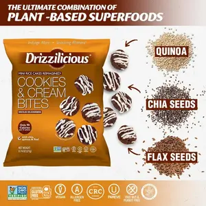 48 Pack - Drizzilicious Cookies & Cream - Mini Rice Cakes Reimagined 0.74Oz - 21g