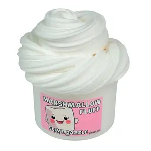 Butter Fluffy Marshmallow Slime – White Non-Sticky Inflatable Snow Butter Slime – Marshmallow Vanilla Scented Beginner Slime
