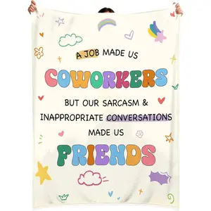 Work Bestie Gifts for Women Coworker Office Work Throw Blanket Best Friend Blanket Coworker Leaving Go Away Bestie Friends Birthday Gift for Women Colleagues, 60" x 50"