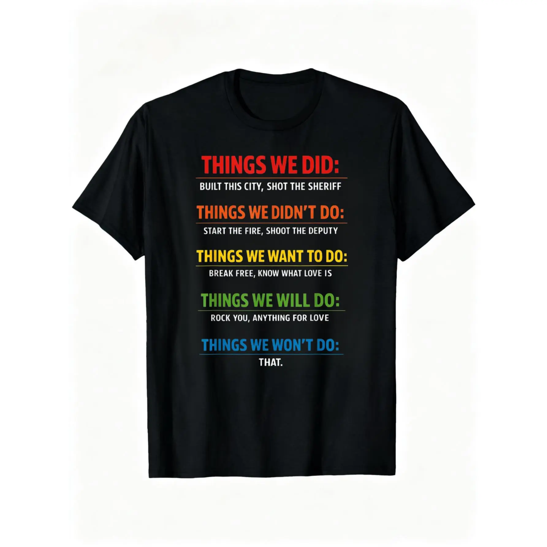 100% Cotton Things We Did T Music Song Lyrics Retro Vintage T-Shirt