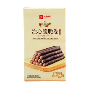 BESTORE Chocolate Filled Wafer Rolls - Crispy Creamy Snack 50g