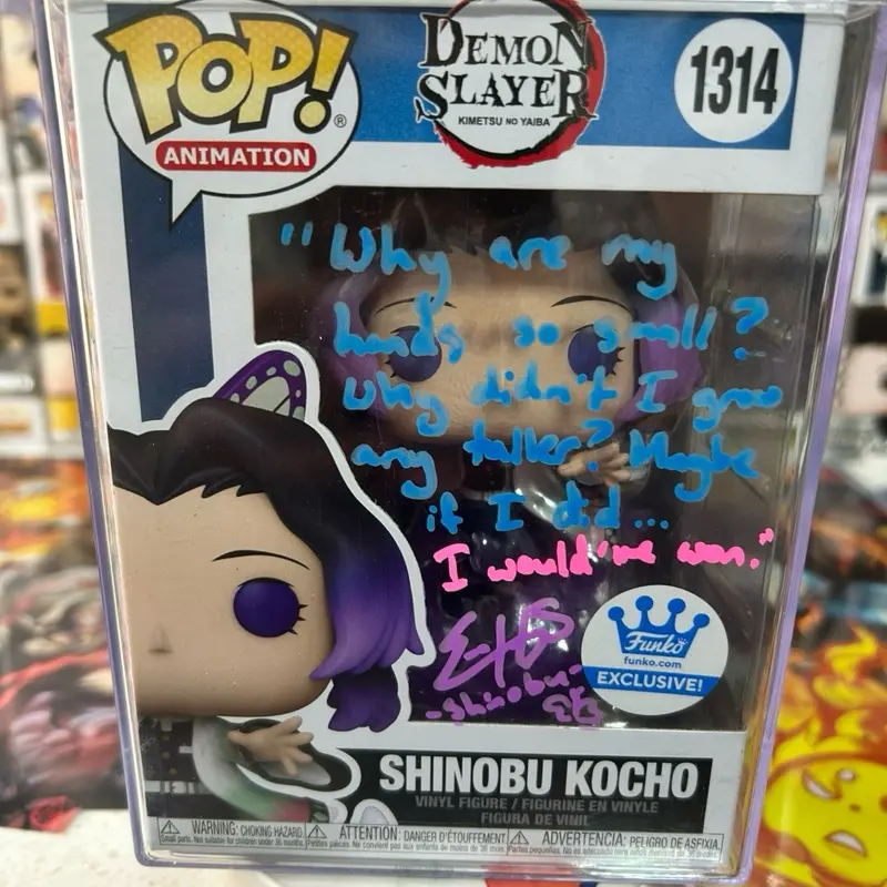 Shinobu kocho 1314 funko store edition signed by erika harslacher