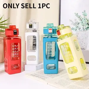 Large Capacity Water Bottle, Leakproof Water Bottle, Reusable Water Bottle, 1 Count Portable Straw Water Bottle, Anti-fall Drinking Cup for Home Office School Outdoor Camping