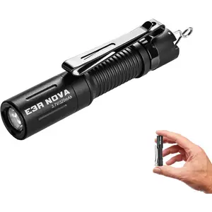 E3R Nova 820 Lumens  Flashlight, Rotating  Type-C Port, IPX8 , Dual-Direction Pocket Clip, Anti-Slip Small EDC Keyring Light for Camping, Hiking, Everyday Carry