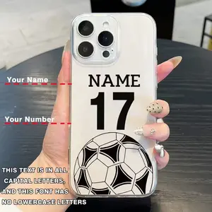 Customized football name-number phone case, a special gift for football lovers! Customized name-number transparent phone case, with a strong sense of ceremony. Compatible with iPhone 17/16/15/14, compatible with iPhone