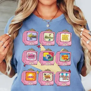 Y2K TV Channel Sweatshirt Shirt, High School Musical Phineas Ferb Thats So Raven Nostalgic TV Shows Tee Retro Aesthetic Shirt