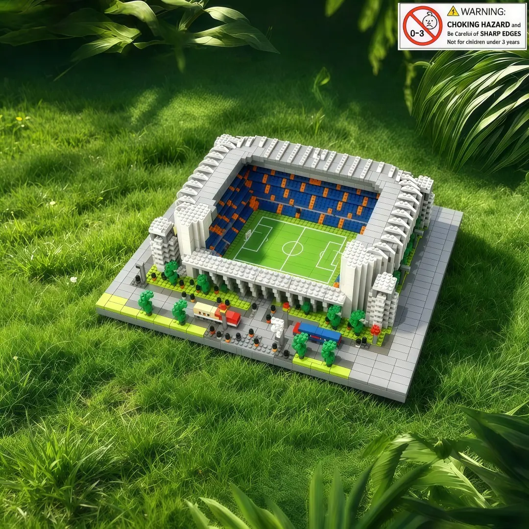 Real Madrid Bernabeu Stadium 3D Football Sturdy Building Set, Building Blocks Model, Desktop Decor, Bookshelf Ornament, Gift for Adults and Teens, Includes Instructions