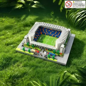 Real Madrid Bernabeu Stadium 3D Football Sturdy Building Set, Desktop Decor, Bookshelf Ornament, Gift for Adults and Teens, Includes Instructions