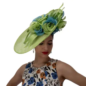 Large Sinamay Saucer with Two-Tone Flower Fascinator