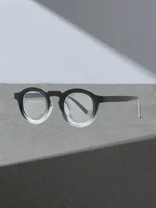 Fashion Vintage Round Trendy Transparent Eyeglass Lenses, Colorblock Pilot/goggles Style, Unisex Retro Punk Street Glasses