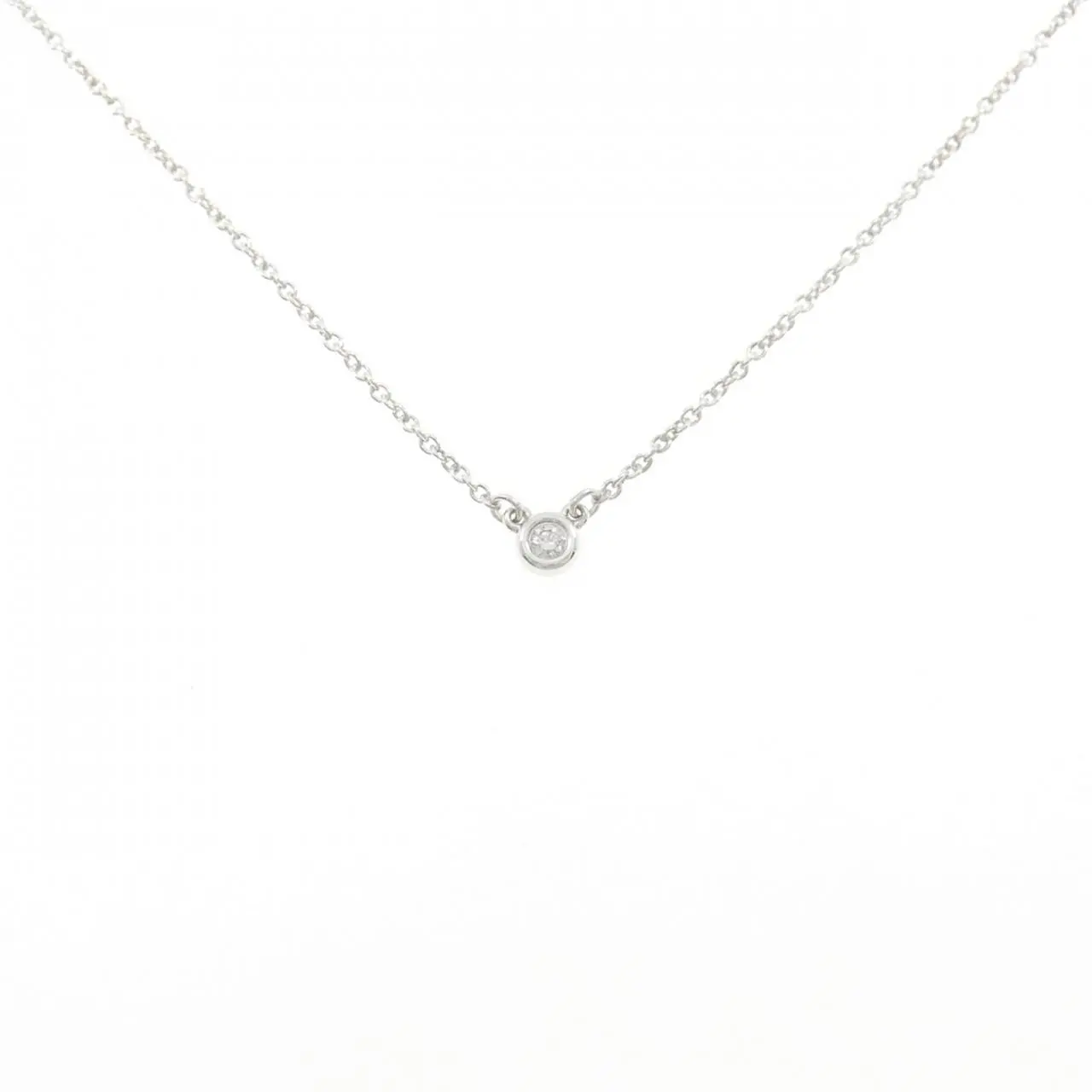 Pre-owned Tiffany & Co. Sterling Silver 925 (Ag925) Small Leather Goods By the Yard 925 Silver Diamond Necklace