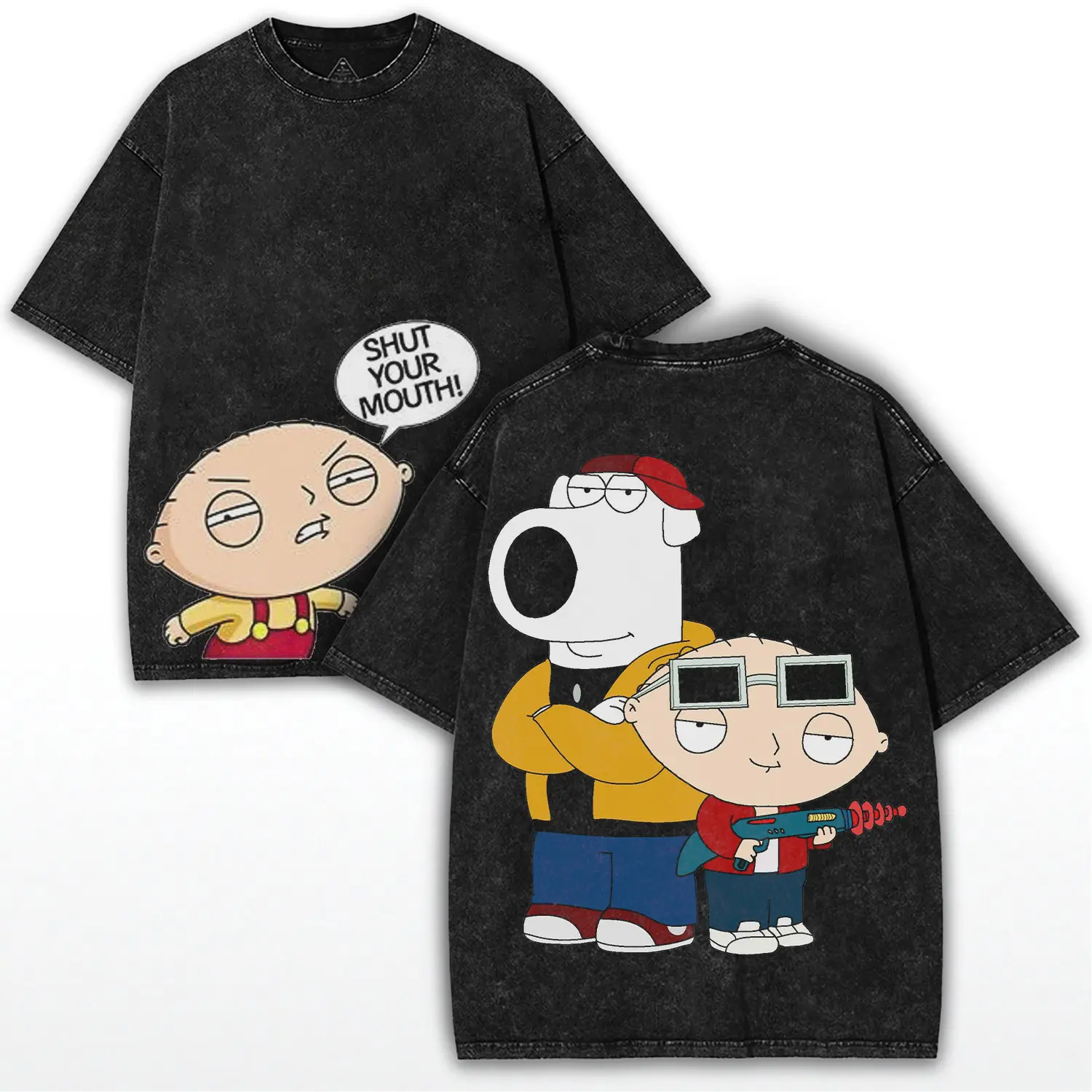 Brian and Stewie Family Guy Graphic Tee - Hilarious Cartoon Duo Unisex T-Shirt for Fans, Trendy Print, Soft Comfortable Fit, Perfect Meme Streetwear Vibes