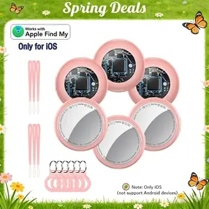 [Spring Deals]Tukio Tx02 GPS Tracker (iOS Only) for Cars & Pets - Mini Clear Design, Weatherproof Case, Anti-Lost Device, Works with Apple Find My (iOS Only), No Monthly Fees, IP67 Waterproof, Replaceable Battery Remote Bluetooth Protection