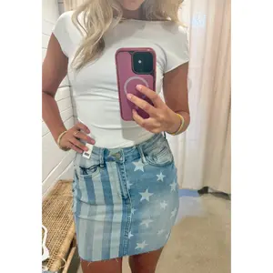 Stars & Stripes Denim Skirt