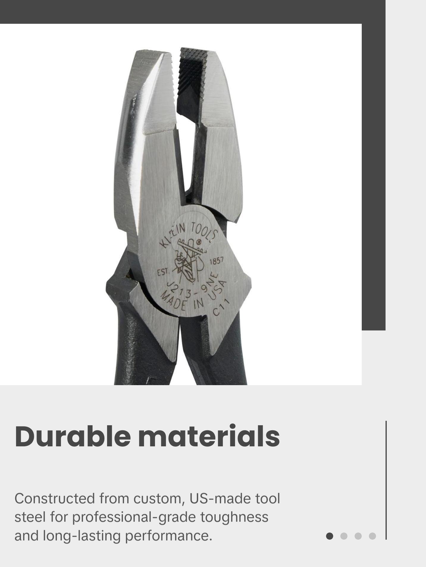 Klein Tools J213-9NE Journeyman Pliers Side Cutting, 9"