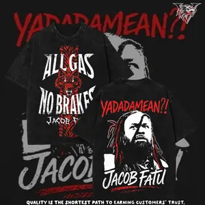 WWE JACOB FATU - All Gas No Breaks TEE, Hoodies, Sweatshirt – Vintage WWE Heavy Cotton Graphic T-Shirt Wrestling Washed Collector Streetwear Essential