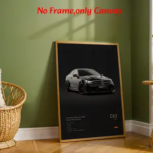 Minimalist Wall Arts Mercedes Benz C63 Amg Coupe Poster, Luxury Sports Car Canvas Print, Automotive Wall Decor, Unframed Art for Home Office