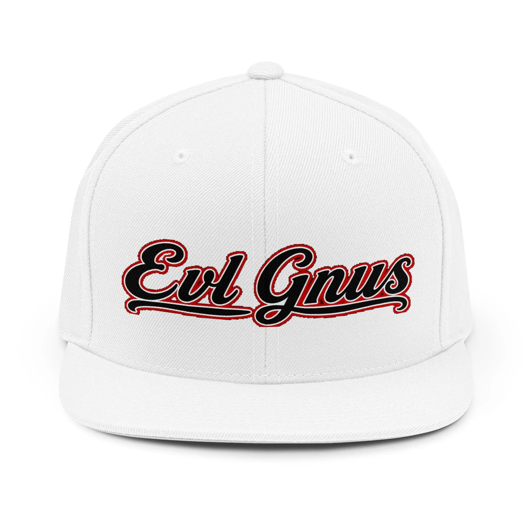 Evl Gnus script logo Snapback Hat | embroidered baseball cap