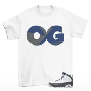 Sneaker OG Jordan 9 Flint Grey Matching Sneaker Tee Shirt White
