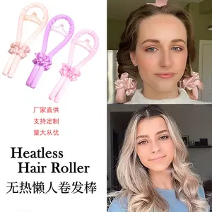 No heat curling iron Lazy sleep curling hair Big wave reel set Rubber foam curling iron alligator clip