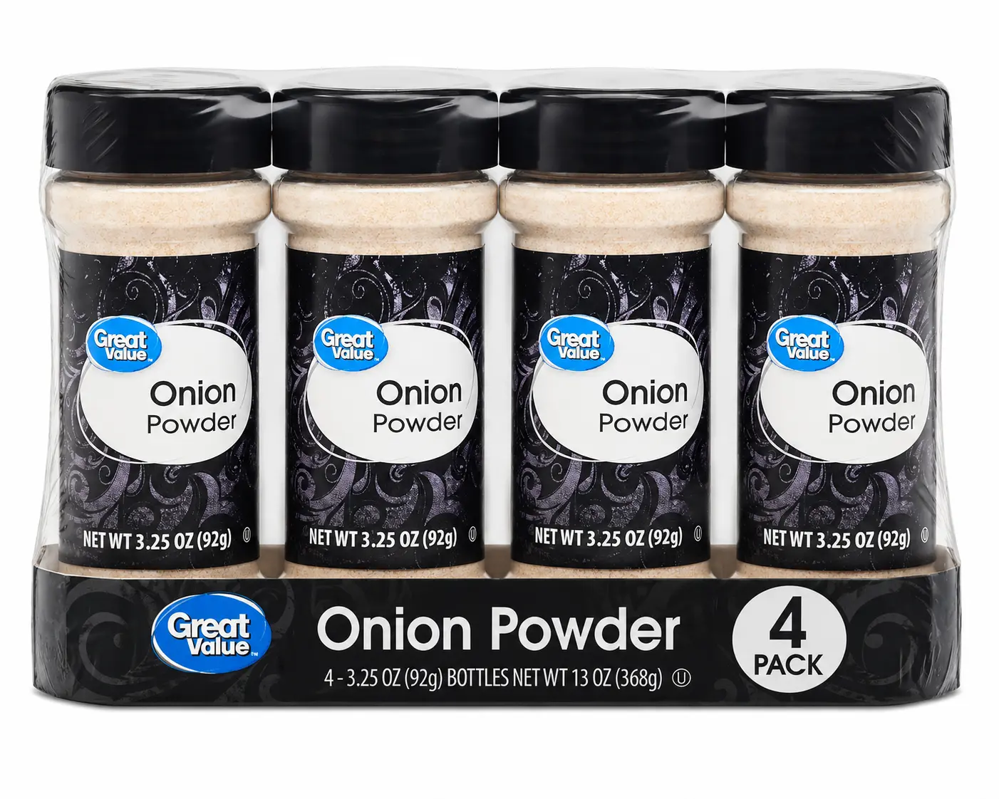 Great Value Onion Powder, 3.25 oz Each – All-Purpose Onion Seasoning with Shaker Lid, Pack of 4
