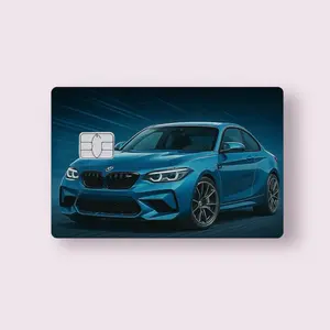 Modern Blue Fast Car Credit Card Sticker Debit Skin Wallet Decal Cover Waterproof Vinyl Easy to Apply