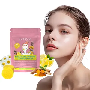 Eelhope Kojic Acid Turmeric Cleansing Pad with Chamomile Extract for Gentle Facial Skin Care and Makeup Remover Moisturize and Refresh