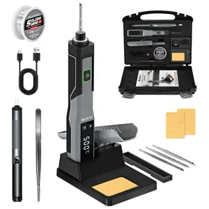 Cordless Soldering Iron  Soldering Iron Kit Cordless Soldering Iron 5s Fast Heating 392-932℉ 3200mAh Battery, LED Display, Auto Sleep, Portable Electric USB Rechargeable Solder Gun Wireless Welding Pen for Precision Repair