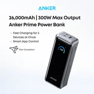 [Live Only] Anker Prime Power Bank, 26,250mAh 3-Port Portable Charger with 300W Max Output, Two-Way Charging, TSA-Approved, App Control, for MacBook, iPhone 17/16 Series, and More (Base Not Included)