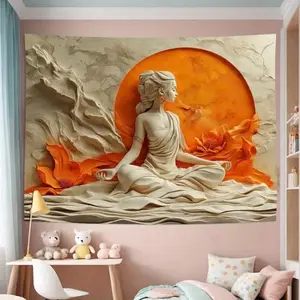 Nirvana Sunset Statue Wall Tapestry