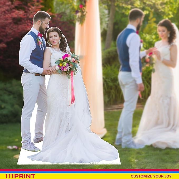 Custom Life Size Cardboard Cutout, Personalized Photo Standup, High Resolution Print, Decor for Weddings, Birthdays, Graduations & Events, 1-8 FT to Choose, Upload Your Photo Decoration Water Proof Water Proof