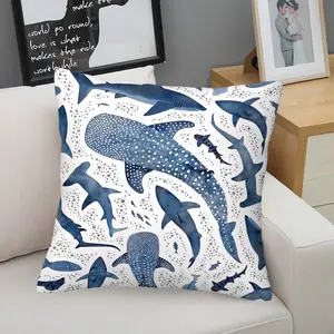 [1 Throw Pillow] 45cm Printed Throw Pillow (Includes Insert) |Vibrant Underwater Shark Digital Print Throw Pillow, Perfect for Modern Living Room Decor, Cute Accent for Sofa, Bedroom, and Office, Nature-Inspired Art for Home, Unique Gift Idea
