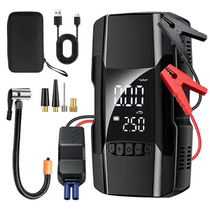 2026 Tire Portable Air Compressor & Car Jump Starter& Portable Power Bank Charger,  lighting,4 in 1, Car starting peak current: 3100A , Air compression0-150 PSI for Car, Motorcycle, Bike, Balls, Motorboat, Tablet PC, Phones and LED/SOS Light